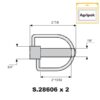 Låsesplit Stabilisator, Stift Ø19mm x 73mm (2 stk. Agripak)