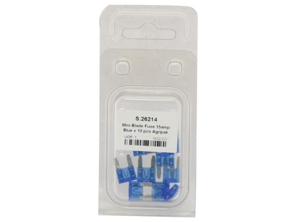 Sikringer (mini) Agripak 15 A (10 stk. Agripak)