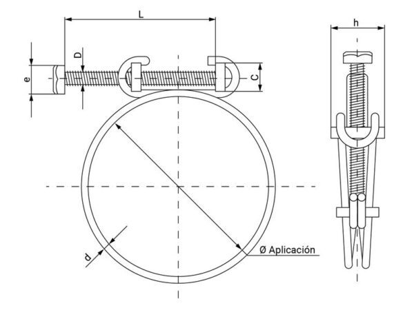 Spændebånd (dobbelt wire), Ø43.5-49mm.