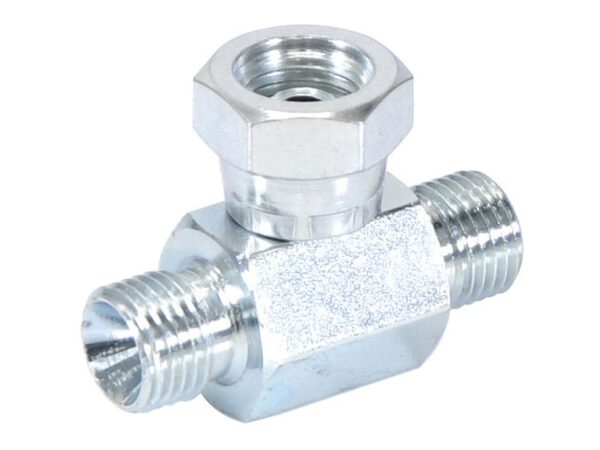 Hydraulisk T-stykke 1/4'' BSP Han x 1/4'' BSP Han x 1/4'' BSP Drejelig hun