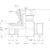 Hydraulisk T-stykke 1/2'' BSP Han x 1/2'' BSP Han x 1/2'' BSP Drejelig hun