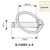 Ringsplit (rund), Stift Ø11mm x 70mm (4 stk. Agripak)