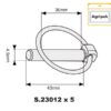 Ringsplit (rund), Stift Ø4.5mm x 43mm (5 stk. Agripak)