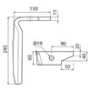 Rotorharvetand 60x15x295mm Højre. Hulafstand: Hul Ø 19mm. Passer tilAmazone. Passer til: 951011