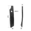 Kniv Snoet Venstre. Bredde: 50mm, Højde: 270mm, Hul Ø: 16.5mm. Passer til Kuhn Passer til: 51933900