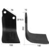 Kniv Firkantet Højre 100x10mm Højde: 202mm. Hulafstand: 76mm. Hul Ø: 16.5mm. Passer til Horsch, Howard Passer til: 109961