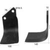 Kniv Firkantet Venstre 100x10mm Højde: 202mm. Hulafstand: 76mm. Hul Ø: 16.5mm. Passer til Horsch, Howard Passer til: 109960
