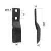 Kniv Snoet Højre 50x12mm Højde: 202mm. Hulafstand: 50mm. Hul Ø: 16.5mm. Passer til Celli Passer til: 422630