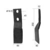 Kniv Snoet Venstre 60x12mm Højde: 202mm. Hulafstand: 45mm. Hul Ø: 16.5mm. Passer til Celli Passer til: 422631
