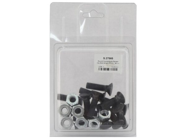 Monteringsbolt (rund) & Møtrik - M11 x 30mm, Trækstyrke 8.8 (12 stk. Agripak)