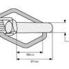Ringsplit (pæreformet)(m/fjeder), Stift Ø8mm x 57mm