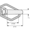 Ringsplit (pæreformet)(m/fjeder), Stift Ø8mm x 57mm