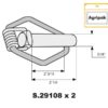 Ringsplit (pæreformet)(m/fjeder), Stift Ø8mm x 57mm