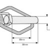 Ringsplit (pæreformet)(m/fjeder), Stift Ø10mm x 58mm