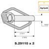 Ringsplit (pæreformet)(m/fjeder), Stift Ø10mm x 58mm