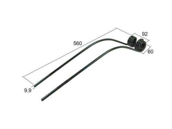 29816_pic10 Rivefjeder - Højre/Venstre - Længde:560mm, Bredde:92mm, Ø9.9mm - Passer til Fella Passer til: 160111
