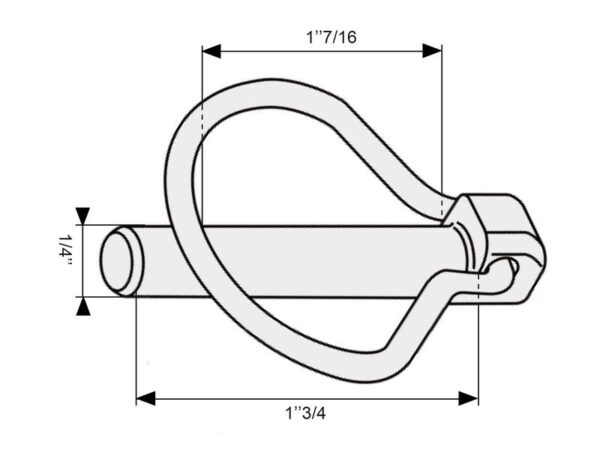 Ringsplit (pæreformet), Stift Ø6mm x 44.5mm