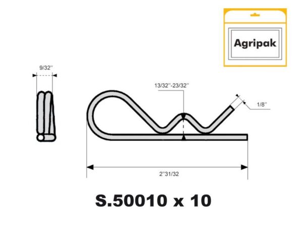 Hårnålesplit , Klip Ø3mm x 75mm (Agripak 10 stk.)