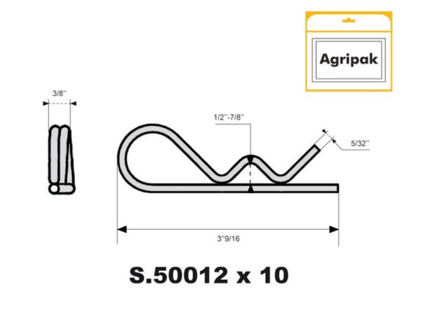 Hårnålesplit , Klip Ø4mm x 95mm (Agripak 10 stk.)