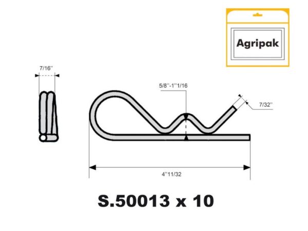 Hårnålesplit , Klip Ø5mm x 110mm (Agripak 10 stk.)