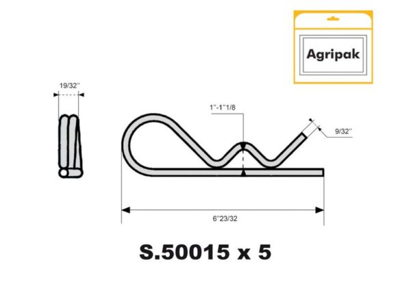 Hårnålesplit , Klip Ø7mm x 150mm (Agripak 5 stk.)