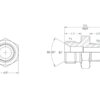 Hydraulikadapter 1/2'' BSP Han x 3/8'' BSPT Han
