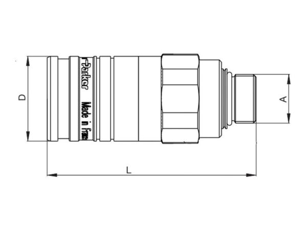 Parker Lynkobling Hun 1/2'' Krop tommer x M22 x 1.50 Millimeter Han