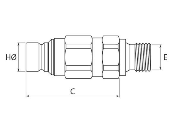 Lynkobling FF 3/8''xM18 x 1.50-12L (Han/Han)(Stauff)