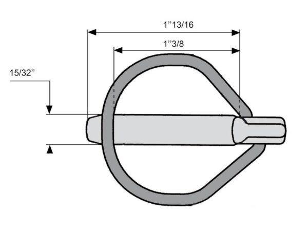 Ringsplit (pæreformet)(m/sikkerhedslukning), Stift Ø11.5mm x 46mm