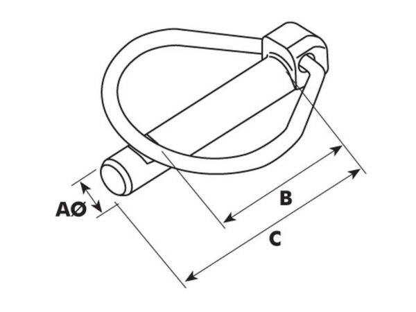 Ringsplit (pæreformet)(m/sikkerhedslukning), Stift Ø11.5mm x 55mm