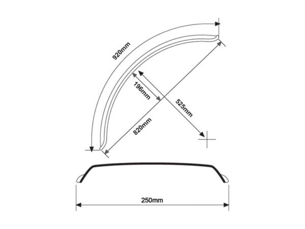 Skærm, Længde: 920mm, Bredde: 250mm.