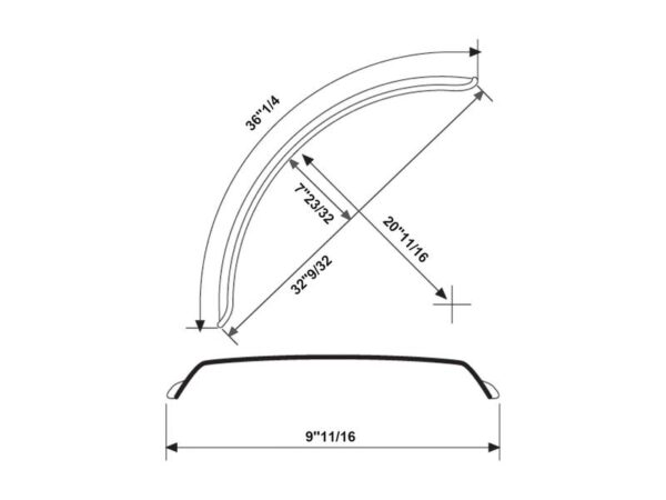 Skærm, Længde: 920mm, Bredde: 250mm.