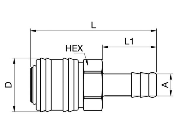 Coupler Hose Barb - 9mm