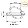 Ringsplit (rund), Stift Ø11mm x 44.5mm (5 stk. Agripak)