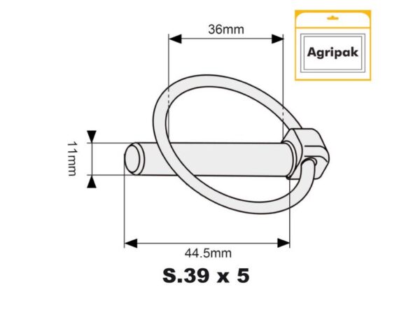 Ringsplit (rund), Stift Ø11mm x 44.5mm (5 stk. Agripak)