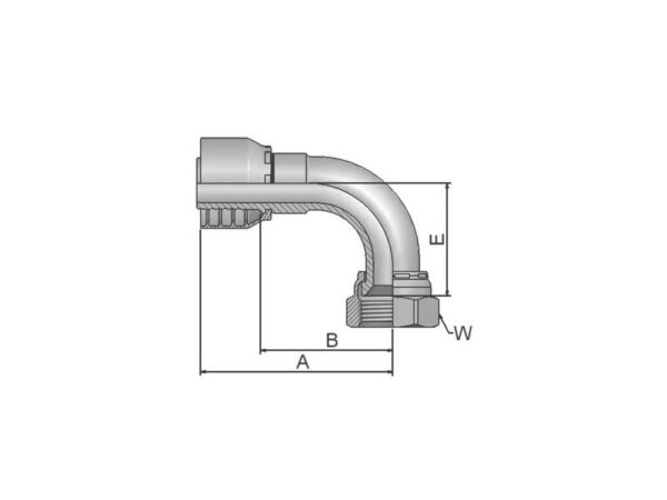 Parker JIC 37° Preskobling 5/8'' x 1-1/16'' - 12TPI Hun 90° Omløber