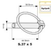 Ringsplit (rund), Stift Ø6mm x 44.5mm (5 stk. Agripak)