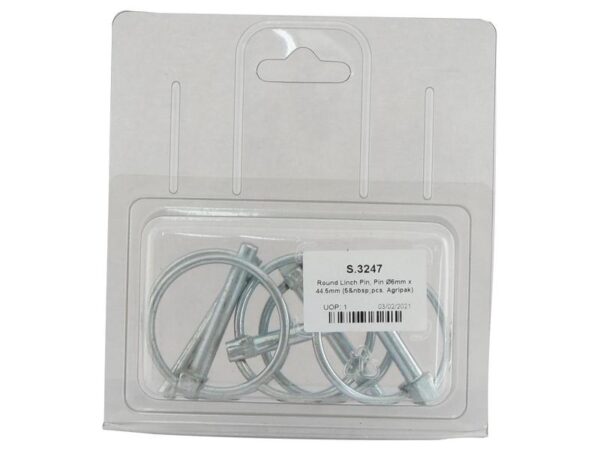 Ringsplit (rund), Stift Ø6mm x 44.5mm (5 stk. Agripak)