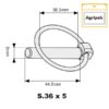 Ringsplit (rund), Stift Ø9mm x 44.5mm (5 stk. Agripak)
