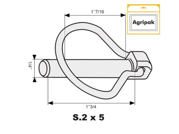 Ringsplit (pæreformet), Stift Ø6mm x 44.5mm (5 stk. Agripak)