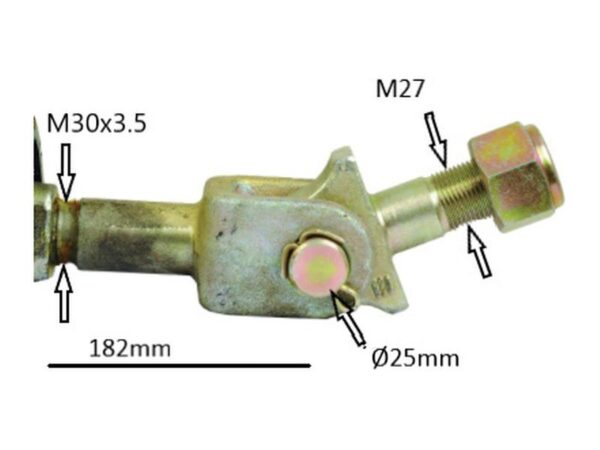 Stabilisator - Kugle Ø25.4mm - Gevind Ø27mm - Min. længde:461mm - M30 x 3.50
