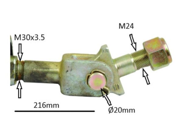 33185_pic2 Stabilisator - Kugle Ø25.4mm - Gevind Ø24mm - Min. længde:430mm - M30 x 3.50