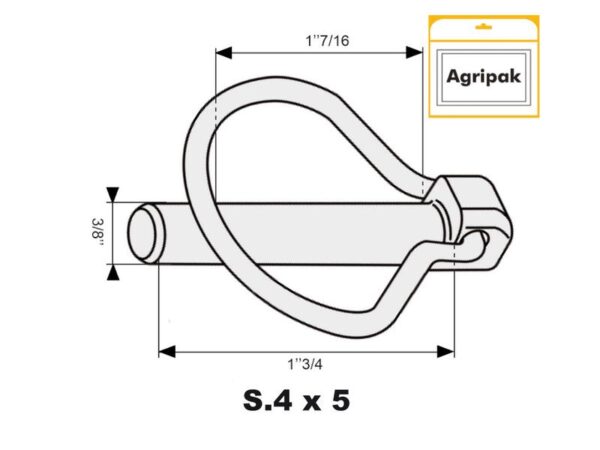 Ringsplit (pæreformet), Stift Ø9mm x 44.5mm (5 stk. Agripak)
