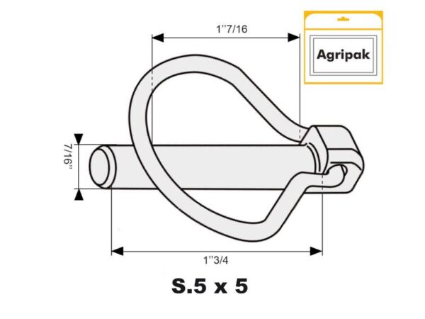 Ringsplit (pæreformet), Stift Ø10.5mm x 44.5mm (5 stk. Agripak)