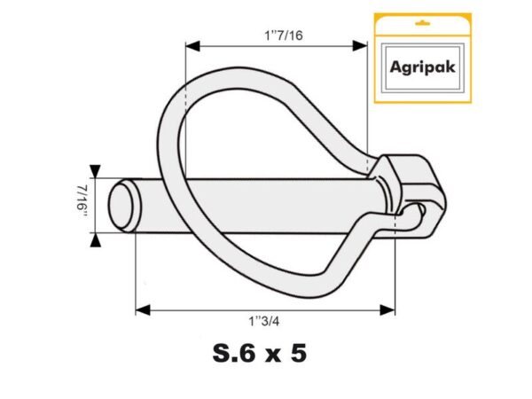 Ringsplit (pæreformet), Stift Ø11mm x 44.5mm (5 stk. Agripak)