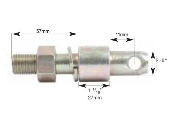 Stabilisator Bolt 22x117mm, Gevind 3/4x38mm