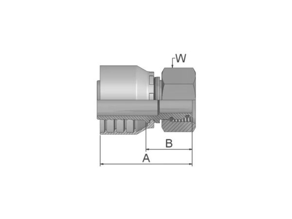 Parker Millimeter 24° Preskobling 5/8'' x M30 x 2.00 (20S) Hun Lige Omløber (o-ring)