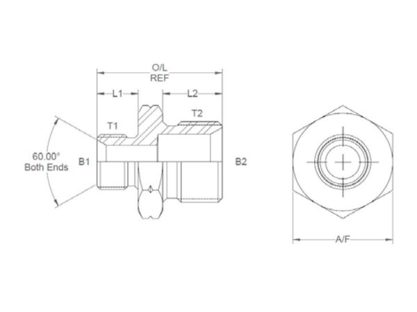 Hydraulikadapter M22 x 1.50 Millimeter Han x 3/4'' BSP Han