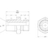 Hydraulikadapter 3/8'' NPTF Han x 3/8'' BSP Han
