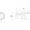 Hydraulikadapter 3/8'' NPTF Han x 1/2'' NPTF Han